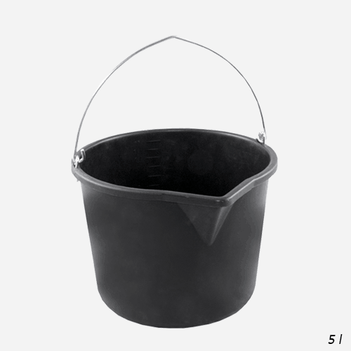 Den Braven - Vědro stavební s výlevkou, 5 litrů, plastové, černé