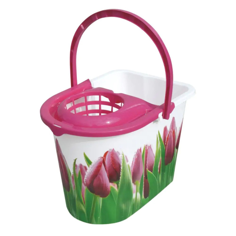 Obdélníkový kýbl se ždímacím košem 10l