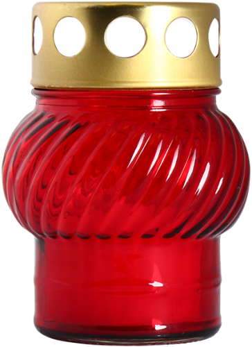 Skleněná hřbitovní svíčka - malá W001 červená 030