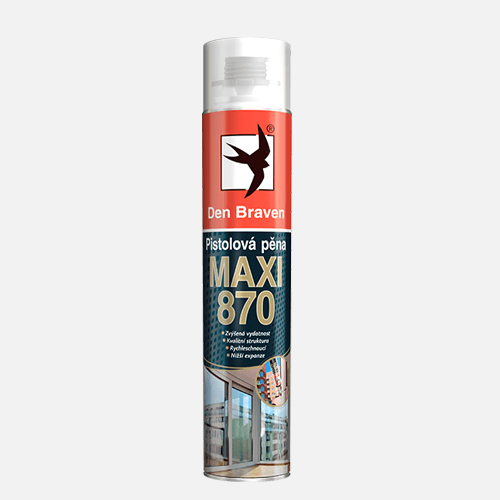 Den Braven - Pistolová pěna MAXI 870, pistolová dóza 870 ml, žlutá