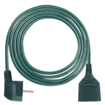 Prodlužovací kabel 2 m / 1 zásuvka / zelený / PVC / 1 mm2
