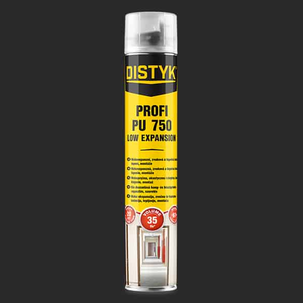 NÍZKOEXPANZNÍ PĚNA Distyk / PROFI PU 750 LOW EXPANSION, pistolová dóza 750 ml, zelená