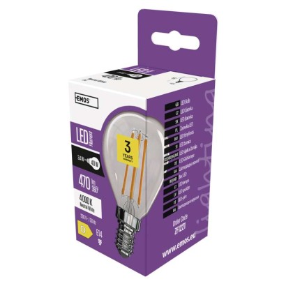 LED žárovka Filament Mini Globe 3,4W E14 neutrální bílá