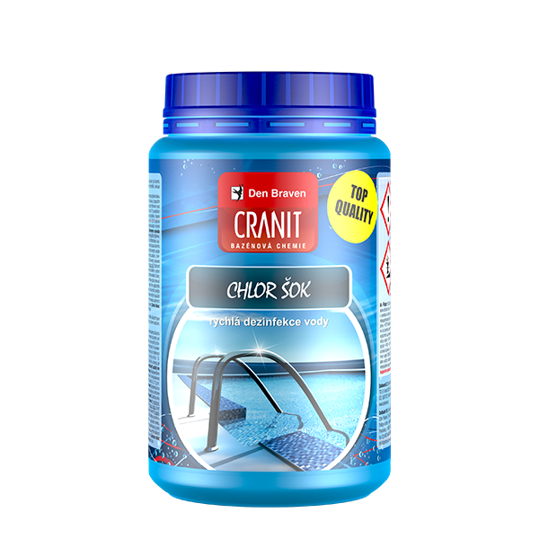 Den Braven - Cranit Chlor šok - rychlá dezinfekce vody, dóza, 1 kg
