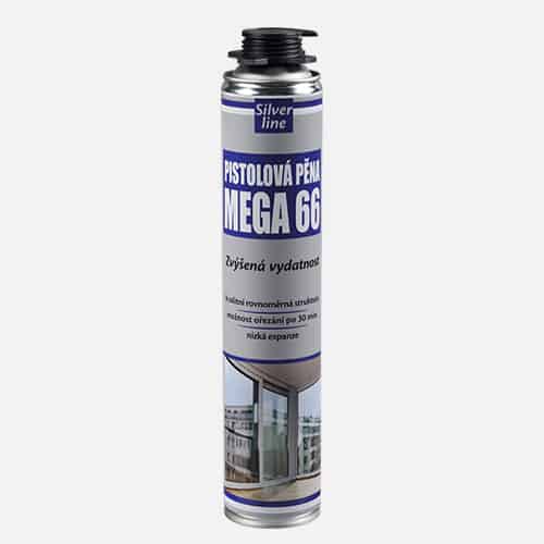 Den Braven - Pistolová pěna MEGA 66 Silver line, pistolová dóza 825 ml, žlutá