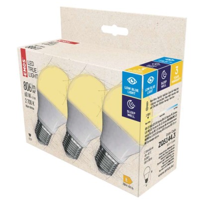 LED žárovka True Light 7,2W E27 teplá bílá 019200