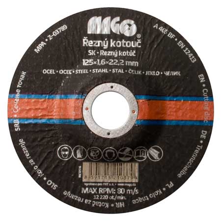 Řezný kotouč na kov 125x1,6x22,2mm