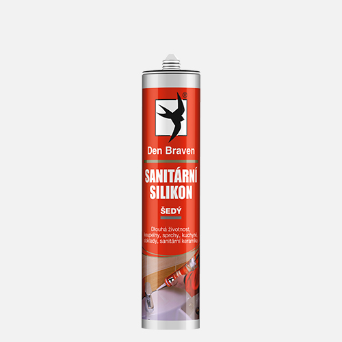 Den Braven - Sanitární silikon, kartuše 280 ml, šedý