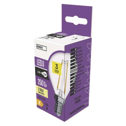 LED žárovka Filament Mini Globe 2,2W E14 teplá bílá