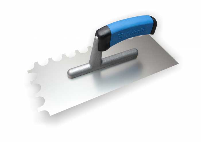 KUBALA - hladítko nerezové 270x130mm půlkulaté zuby, plech 0,7mm - dvousložková rukojeť