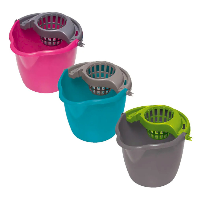 Kulatý kýbl se ždímacím košem 12l