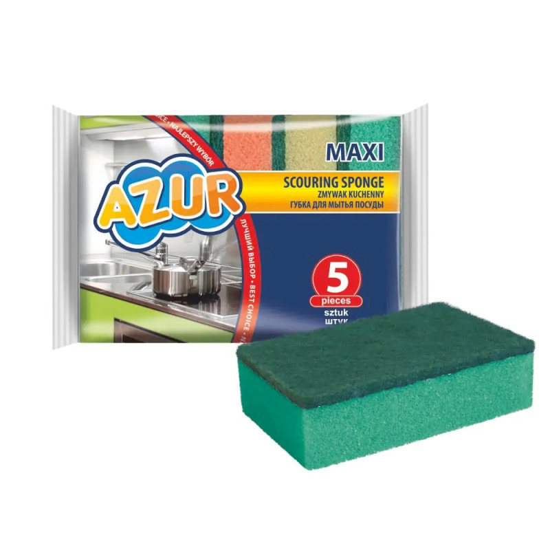 Houbička na nádobí MAXI AZUR 5ks
