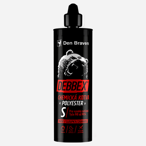 Den Braven - Chemická kotva POLYESTER S, kartuše 380 ml, šedá