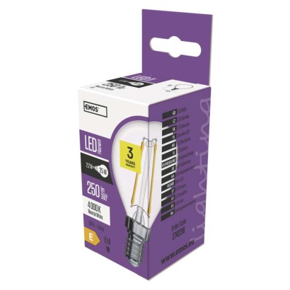 LED žárovka Filament Mini Globe 2,2W E14 neutrální bílá