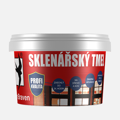 Den Braven - Sklenářský tmel, kelímek 1 kg, béžový